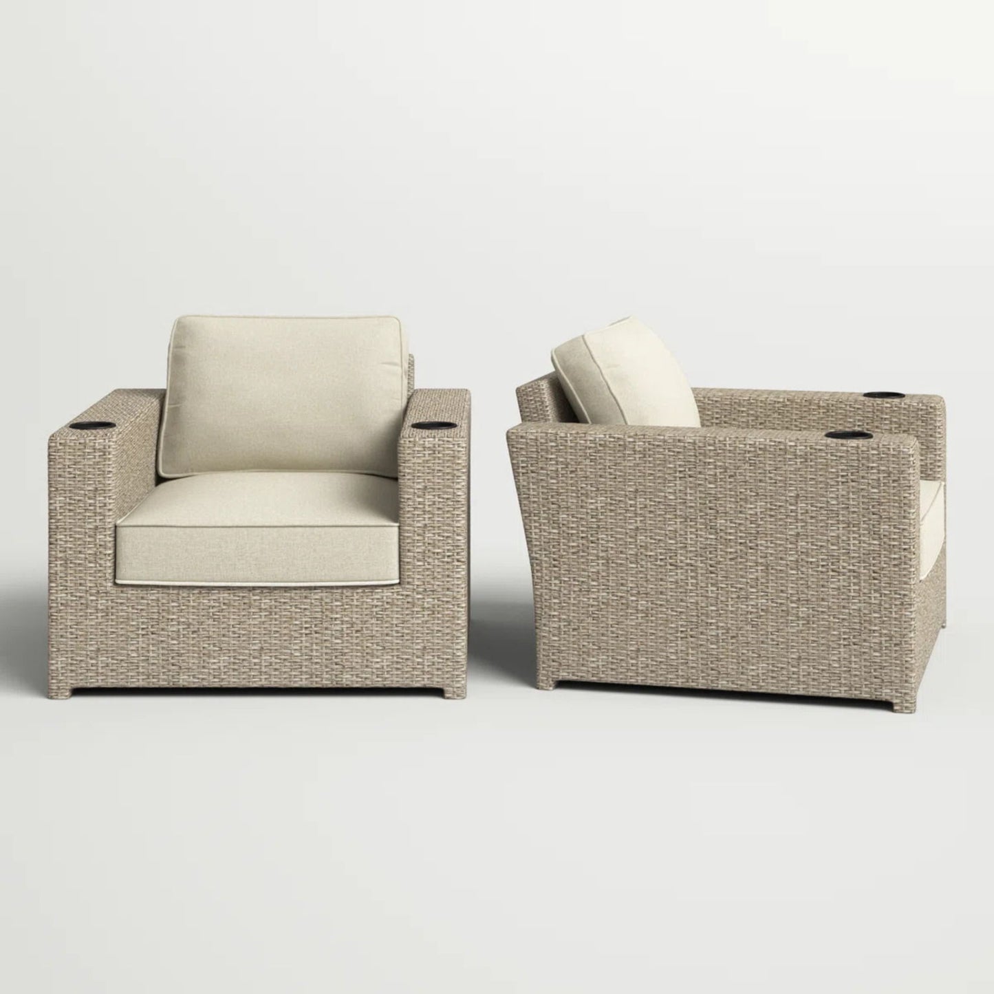 Outdoor Lounge Chairs With Cushions, Weather Resistant - Gray Mix LSI Patio Furniture