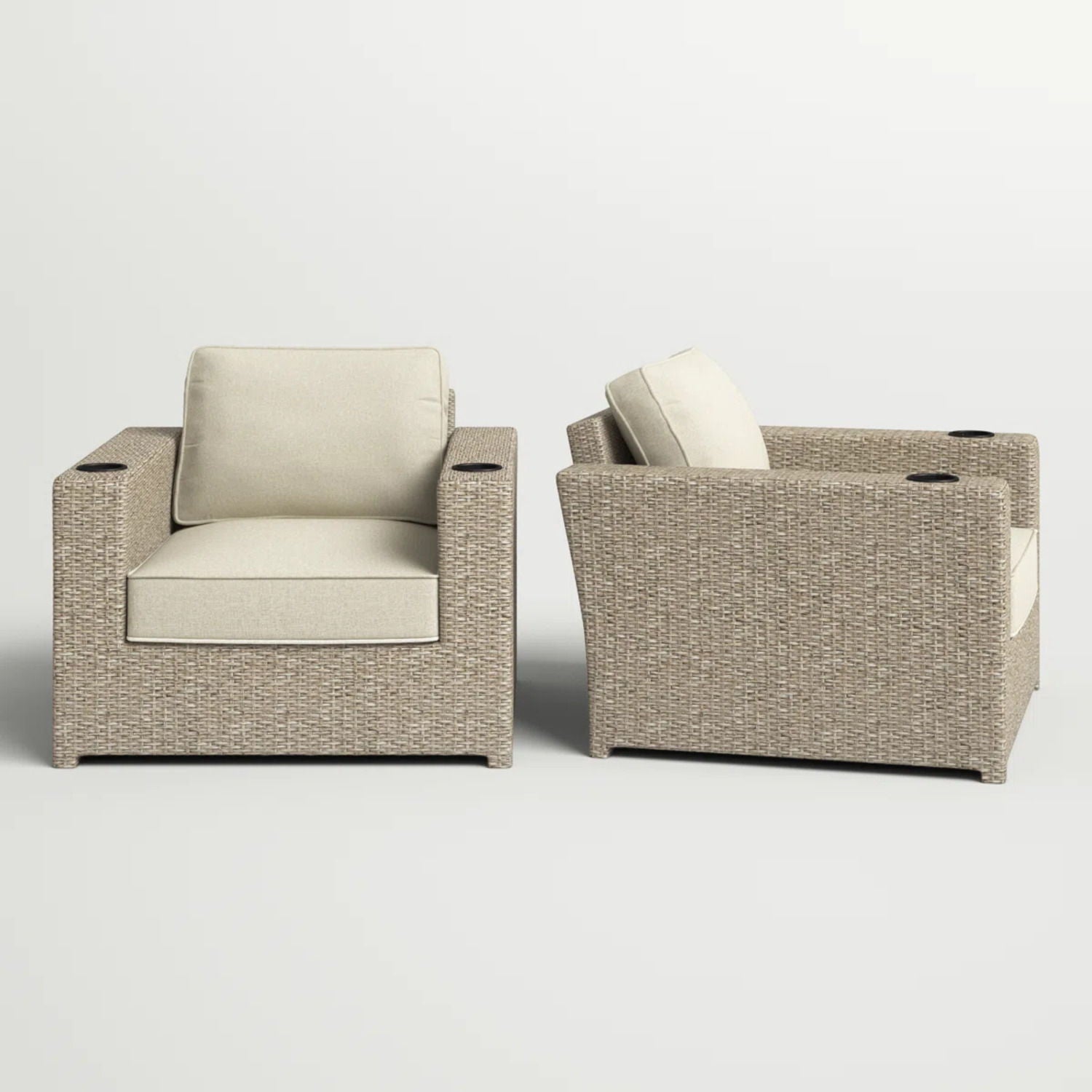 Outdoor Lounge Chairs With Cushions, Weather Resistant - Gray Mix LSI Patio Furniture