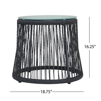 Boho Southport - Side Table With Glass Top Noble House
