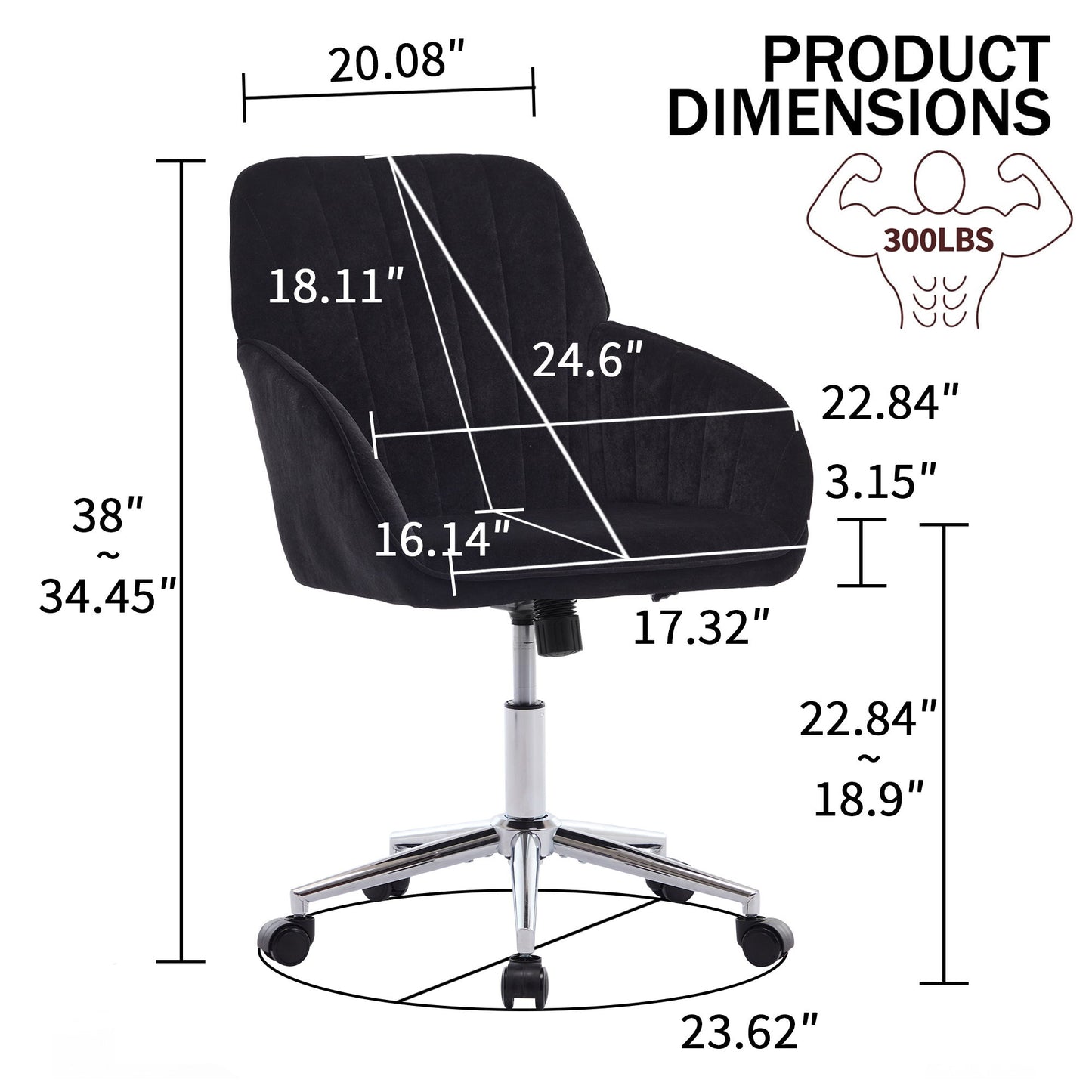 Adjustable Ergonomic Office Chair, Swivel Backrest Seat Home Essentials