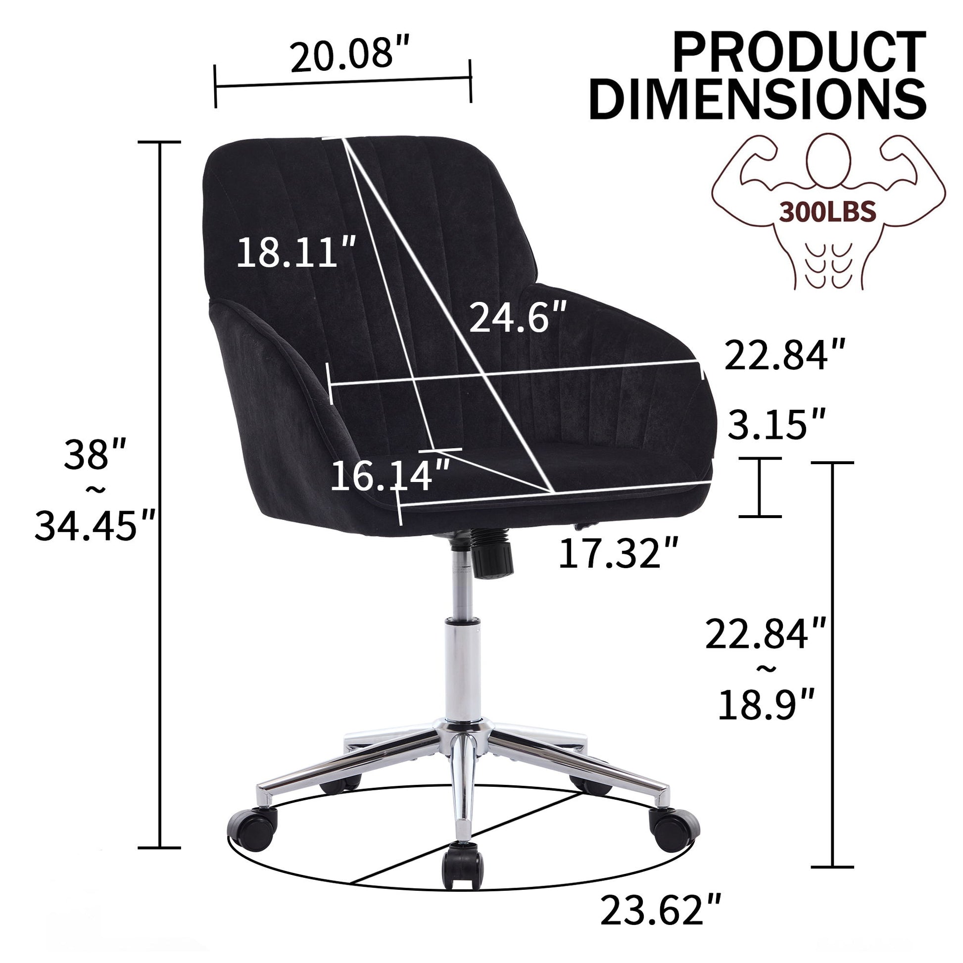 Adjustable Ergonomic Office Chair, Swivel Backrest Seat Home Essentials