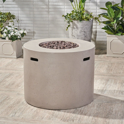 Round Iron Fire Pit With 40,000 Btu Noble House