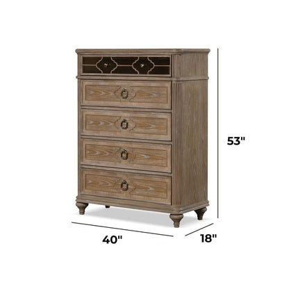 1 Piece Chest, Back Dovetail Drawers, Bedroom Furniture - Oak / Rustic Home Essentials