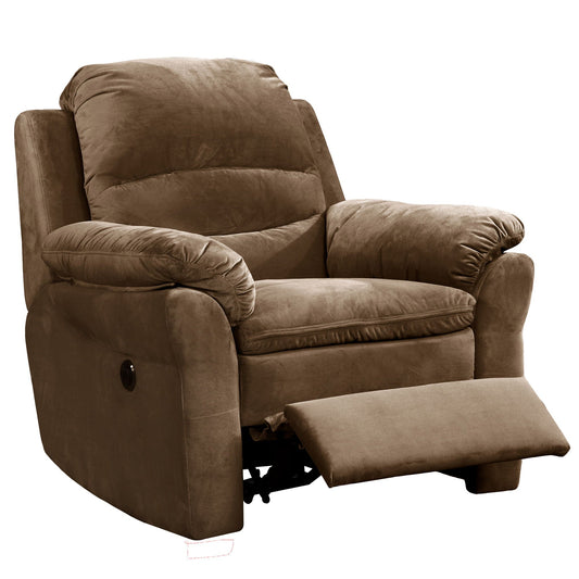 Electric Recliner Chair With USB Port And Gentle Lumbar Massage - Brown Home Essentials