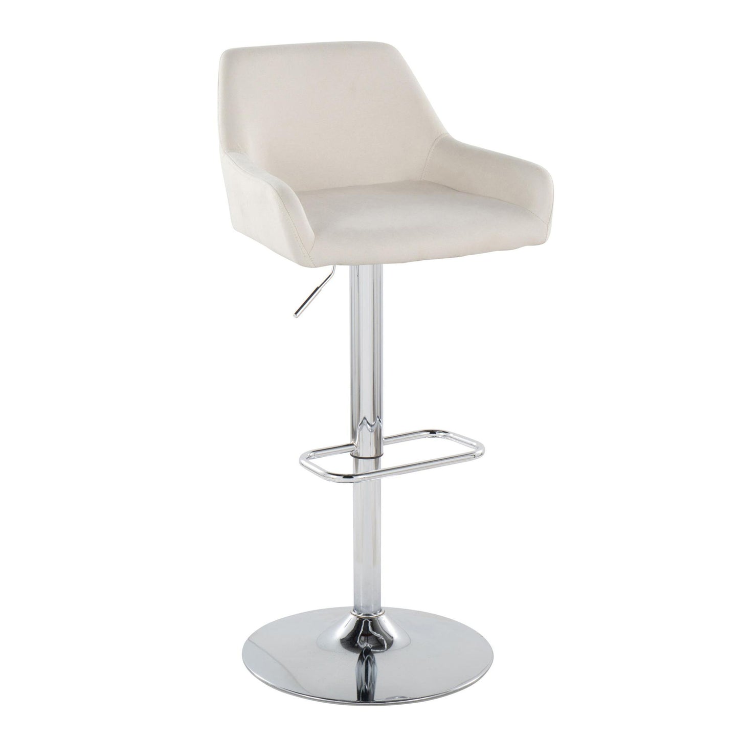 Daniella - Contemporary Adjustable Barstool With Swivel With Rounded Rectangle Footrest (Set of 2) Lumi Source