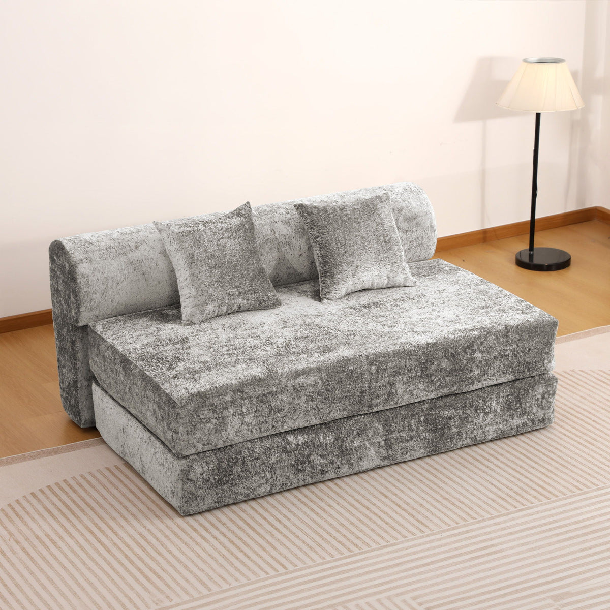 Convertible Design Sofa Bed, 2 Seater Fold Out Floor Couch Home Essentials