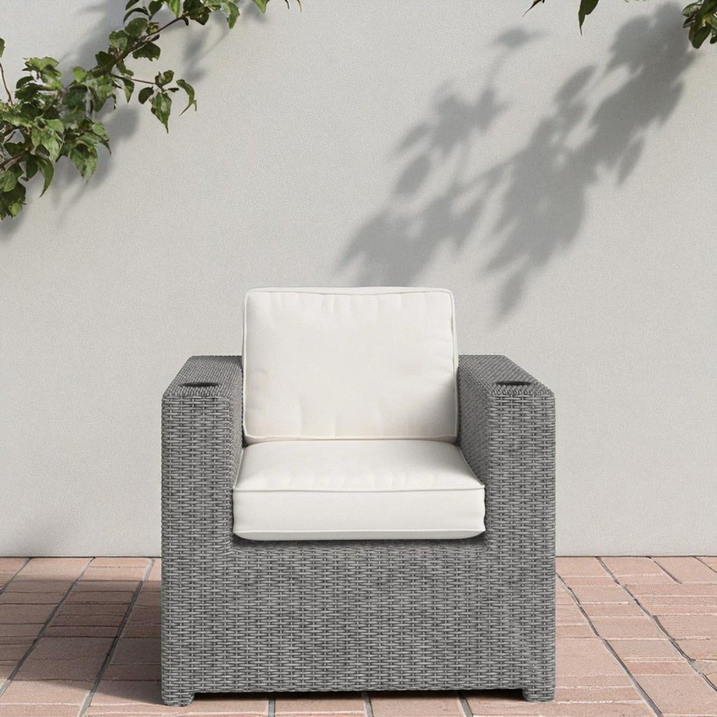 Aviara - Outdoor Club Chair Timeless Comfort With Plush Cushions - Gray Mix LSI Patio Furniture