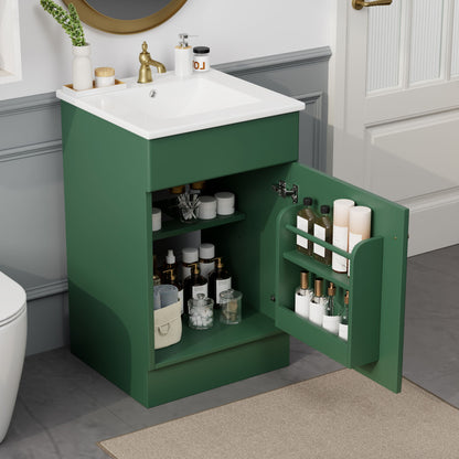 Bathroom Vanity With Sink, Cabinet With Adjustable Shelf Noble House