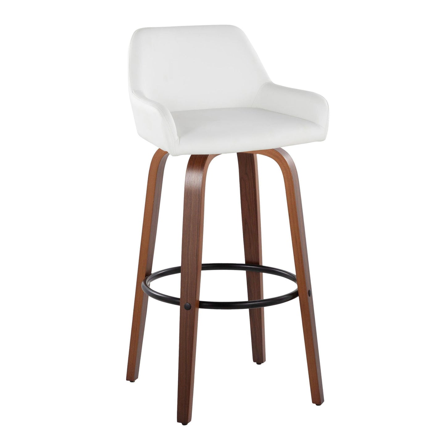 Daniella - Contemporary Fixed Height, Barstool & Swivel And Round Footrest (Set of 2) Lumi Source
