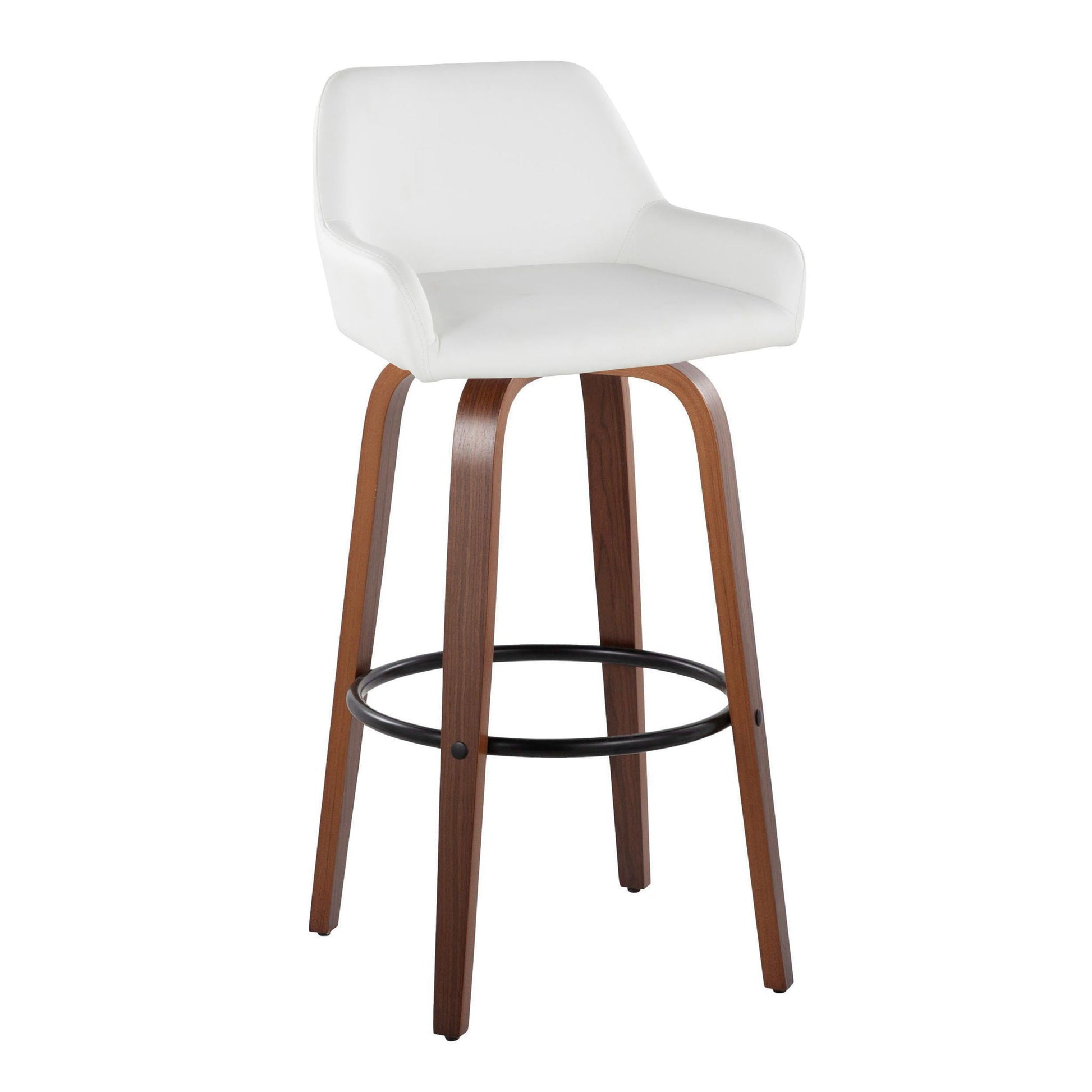 Daniella - Contemporary Fixed Height, Barstool & Swivel And Round Footrest (Set of 2) Lumi Source