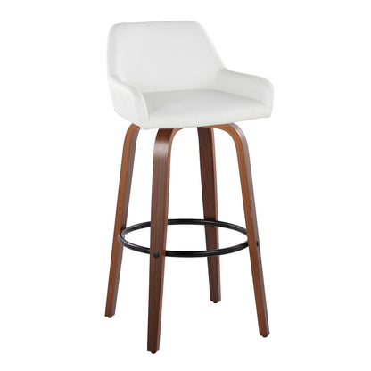 Daniella - Contemporary Fixed Height, Barstool & Swivel And Round Footrest (Set of 2) Lumi Source