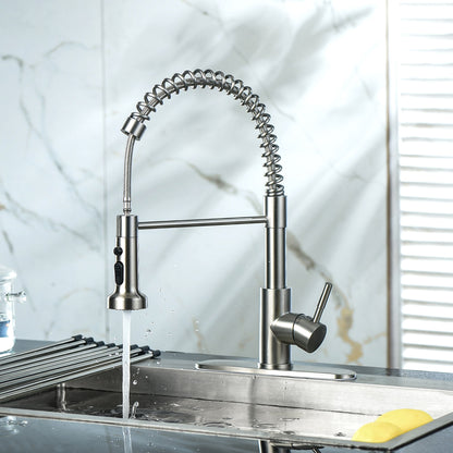 Kitchen Faucet With Pull Down Spray Head - Brushed Nickel Daily Nest