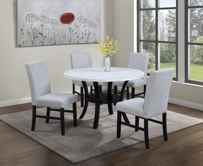 Isla - 5 Piece Dining Room Set - White / Black Crown Mark
