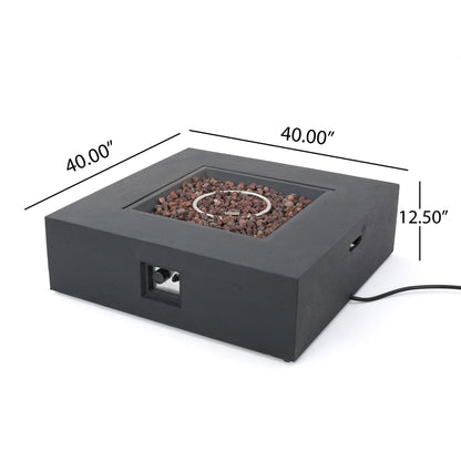 Modern 50,000 Btu Square Fire Table With Propane Tank Noble House