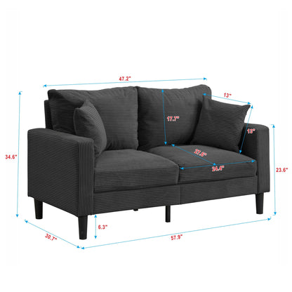 Modern Upholstered Loveseat Sofa, High Resilience Home Essentials