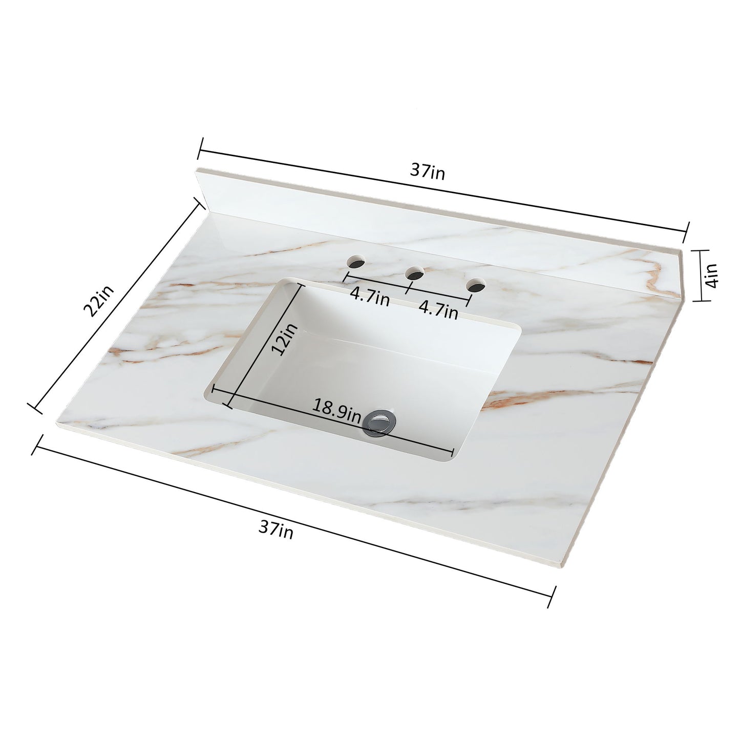 Vanity Top With Undermount Sink And Backsplash, Sintered Stone Daily Nest