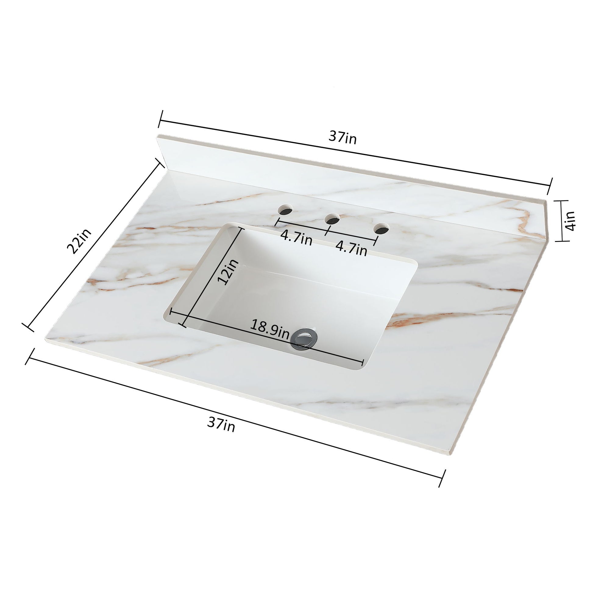 Vanity Top With Undermount Sink And Backsplash, Sintered Stone Daily Nest