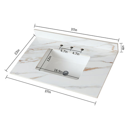 Vanity Top With Undermount Sink And Backsplash, Sintered Stone Daily Nest