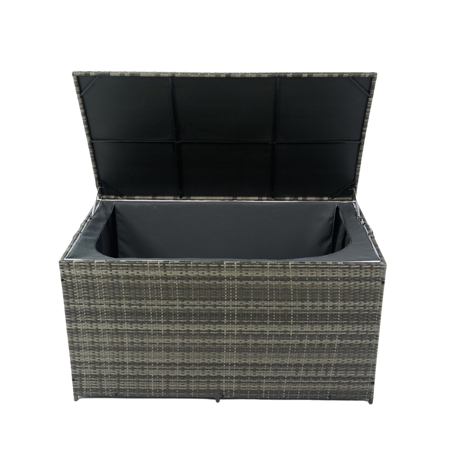 Outdoor Storage Box, Wicker Patio Deck Boxes With Lid, Outdoor Cushion Storage For Kids Toys, Pillows, Towel, Wicker Home Essentials
