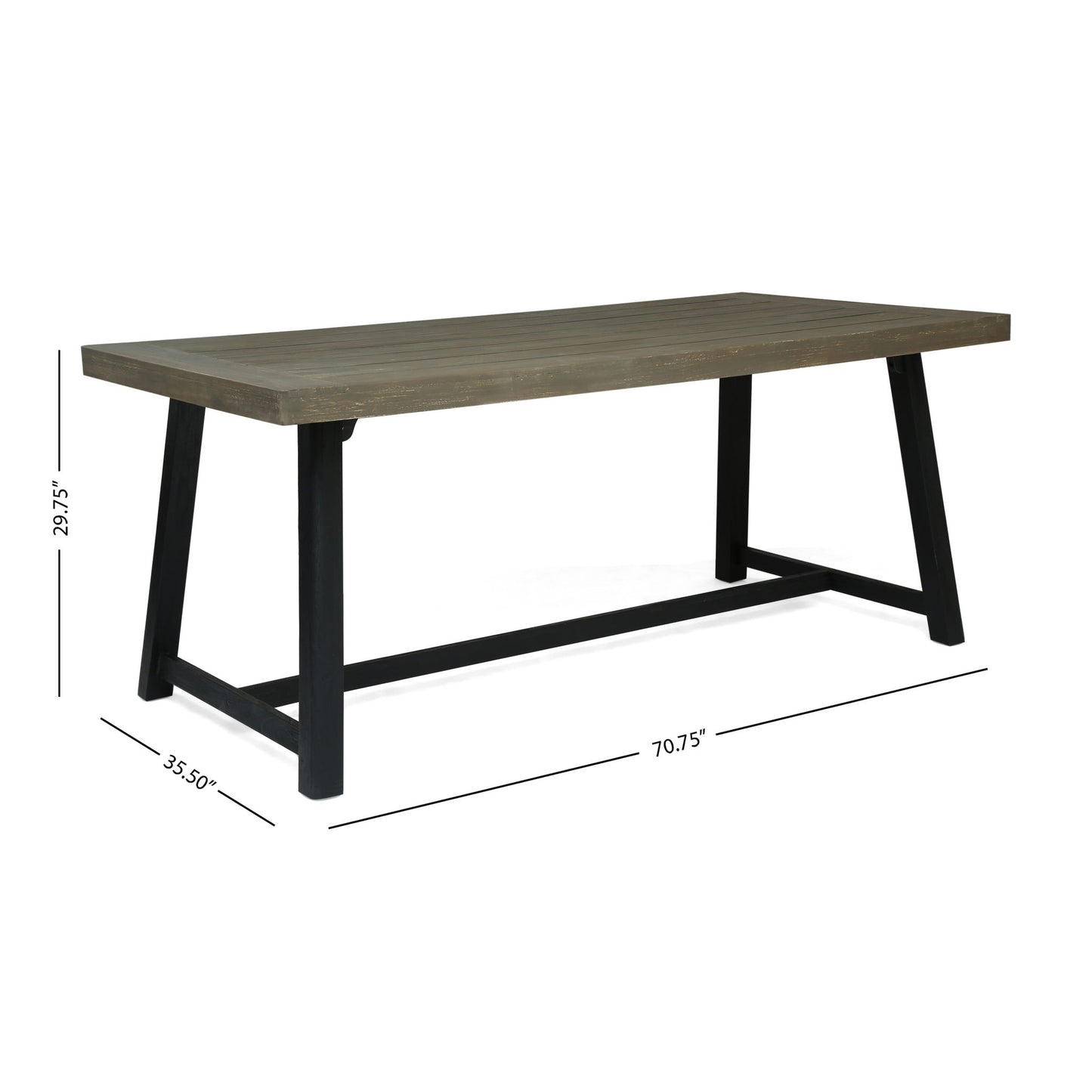 7 Pieces Modern Outdoor Dining Set With Acacia Wood Table And Chairs Noble House