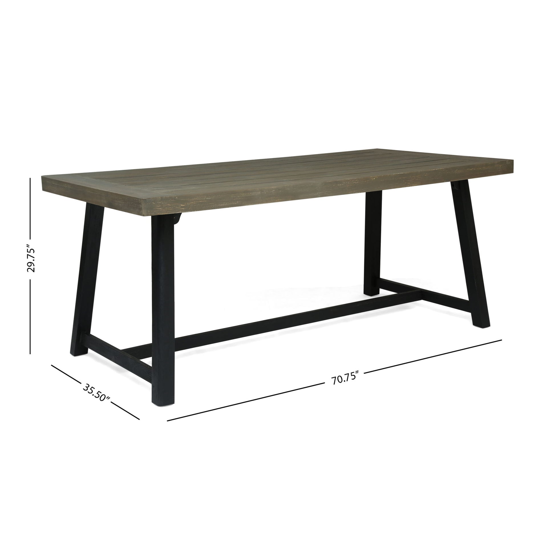 7 Pieces Modern Outdoor Dining Set With Acacia Wood Table And Chairs Noble House