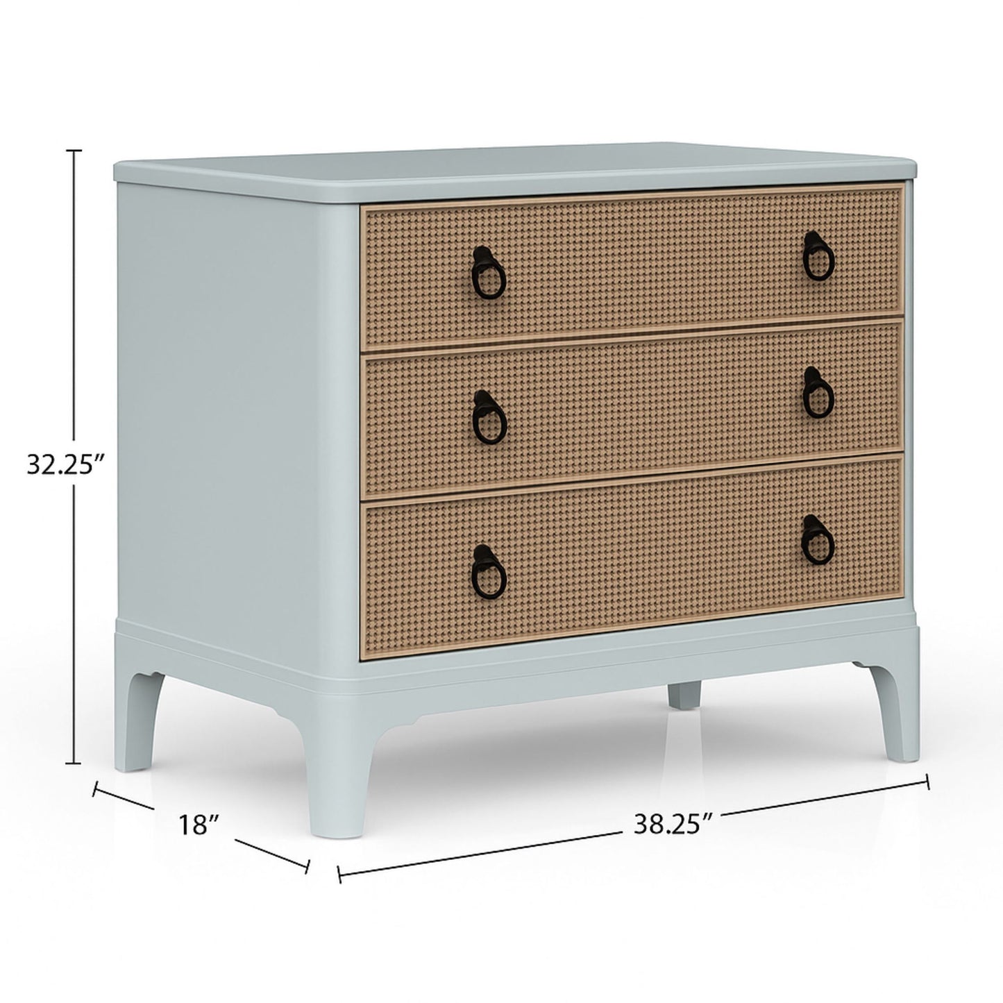 3 Drawers Hall Chest With Cane Fronts Bernards Furniture