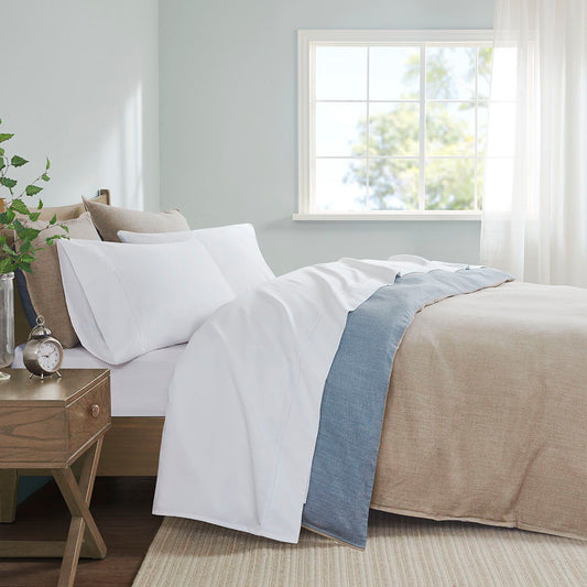 Queen 600 Thread Count Sheet Set - White Madison Park