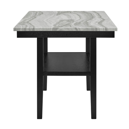Marbel - Faux Marble Counter Height Set Crown Mark