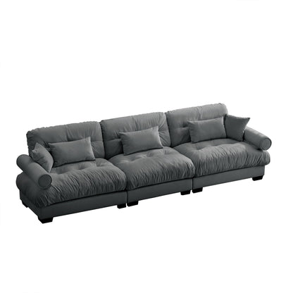 Modern Oversize Sofa With Cloud Like Comfort, Featuring Waist And Throw Pillows Home Essentials