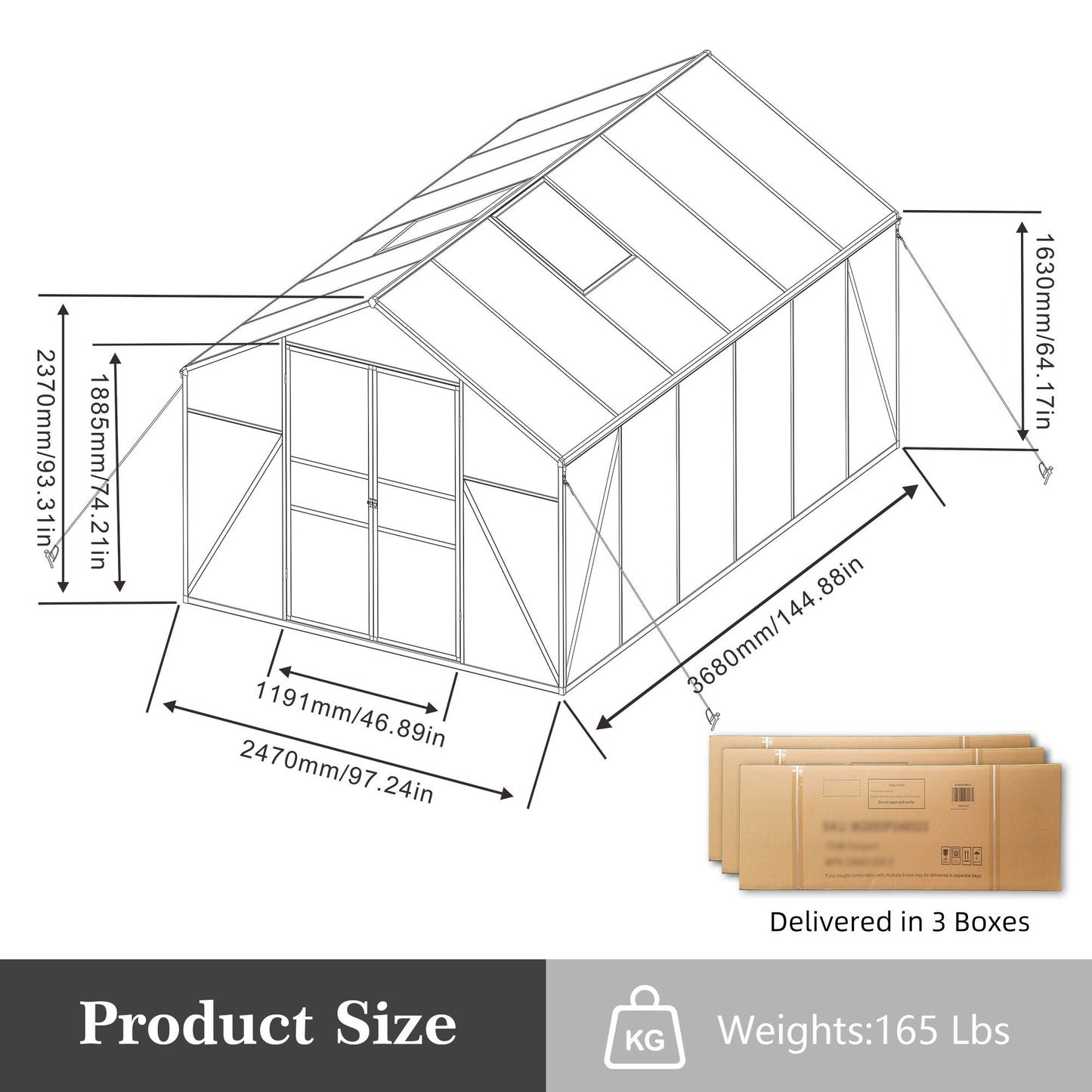 Gain Height Windproof Greenhouse All Season Outdoor Garden Shelter Daily Nest