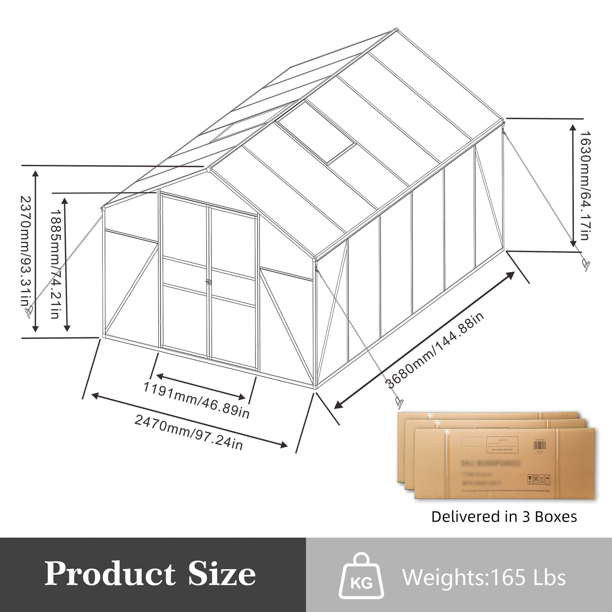 Gain Height Windproof Greenhouse All Season Outdoor Garden Shelter Daily Nest