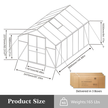 Gain Height Windproof Greenhouse All Season Outdoor Garden Shelter Daily Nest