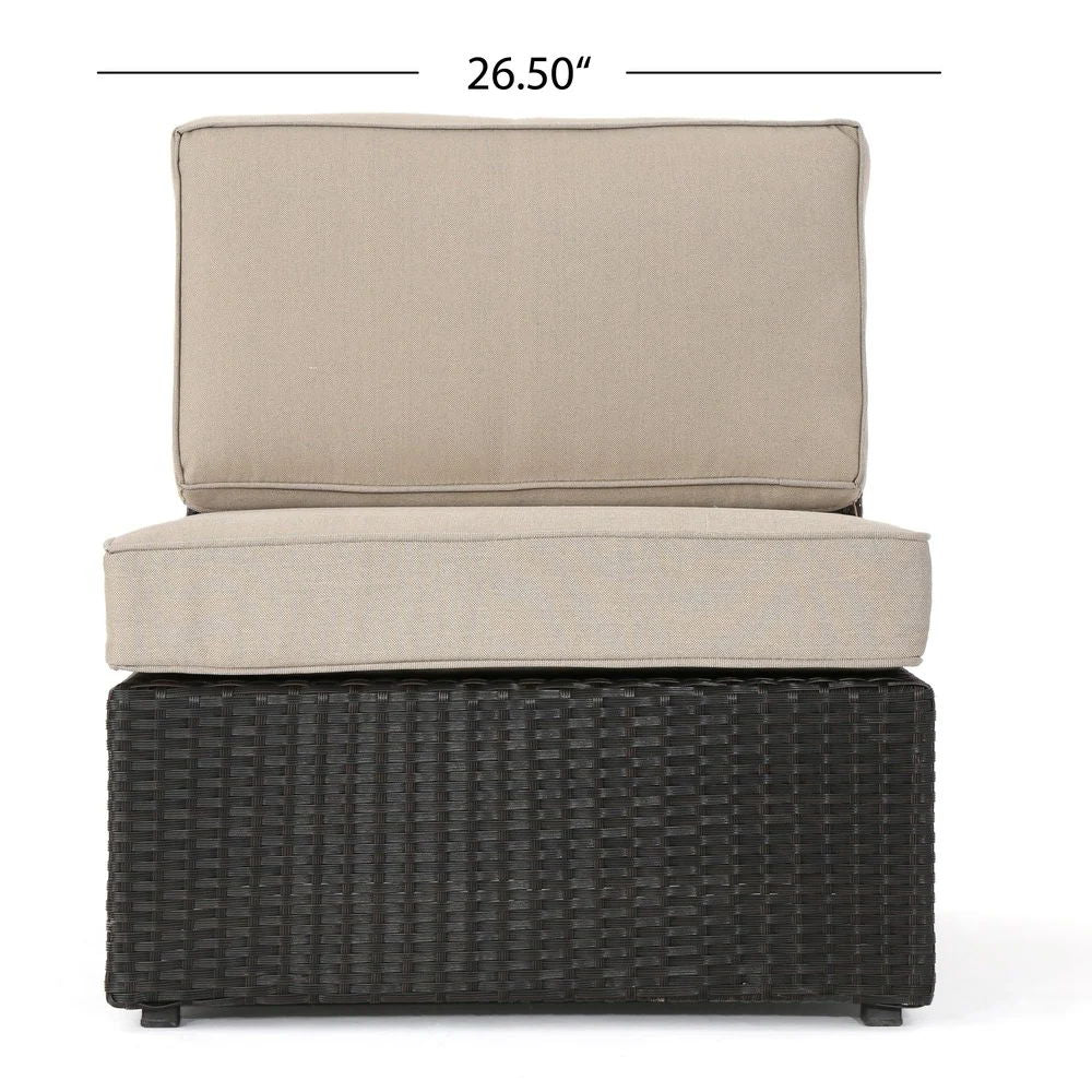 Santa Cruz - 8 Piece Outdoor Sectional Set - Dark Brown Noble House