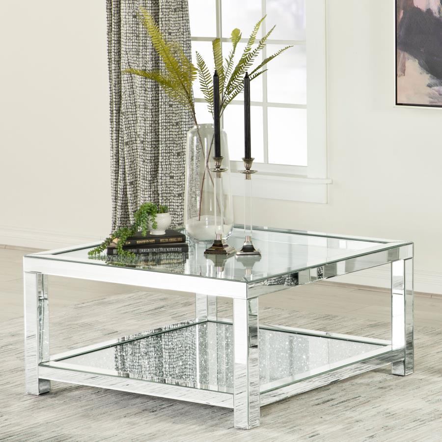 Valentina - Square Glass Top Table CoasterElevations