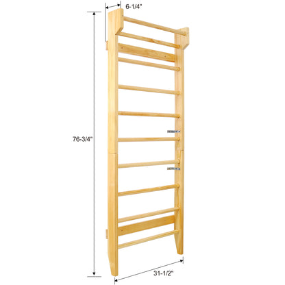 Gymnastics Stall Bar Multi Use Swedish Ladder For Home Gym And Physical Therapy - Natural Daily Nest