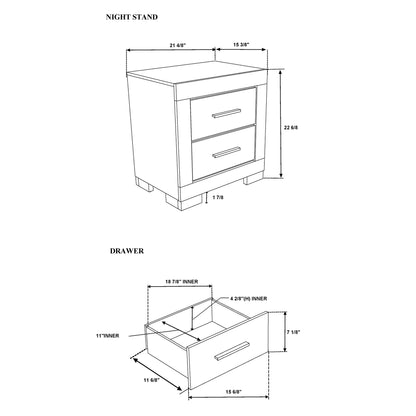 Elsa - 2 Toned Nightstand With Bar Handle And Spacious Drawers Global Furniture USA