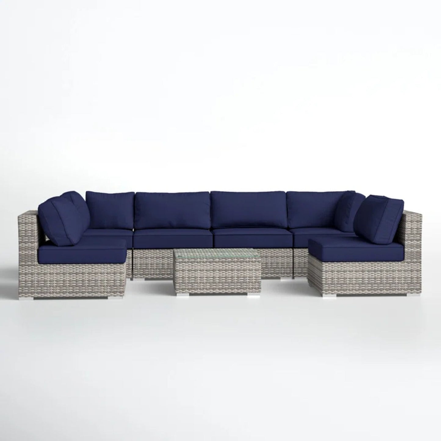Seating Set With Cushions Handcrafted Wicker Design LSI Patio Furniture