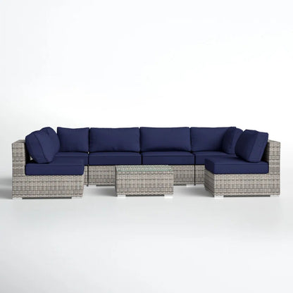 Seating Set With Cushions Handcrafted Wicker Design LSI Patio Furniture