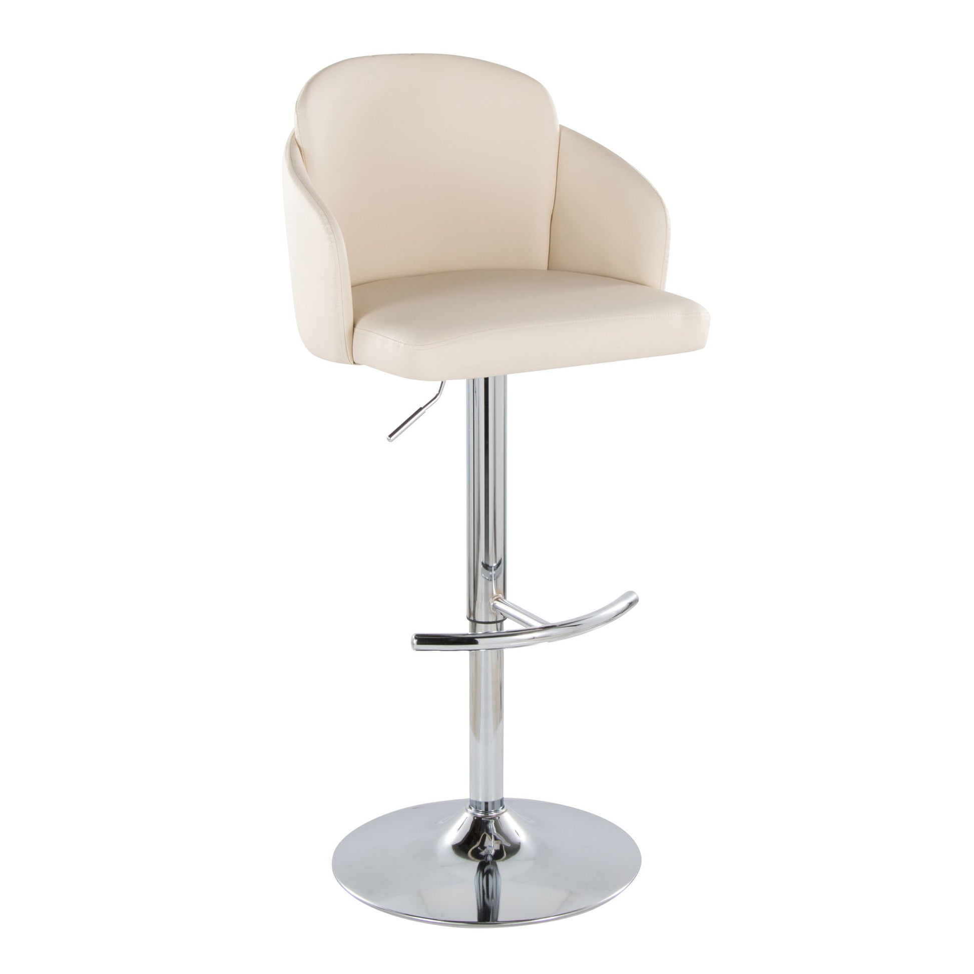 Dahlia - Contemporary Adjustable Barstool With Swivel With Rounded T Footrest (Set of 2) Lumi Source