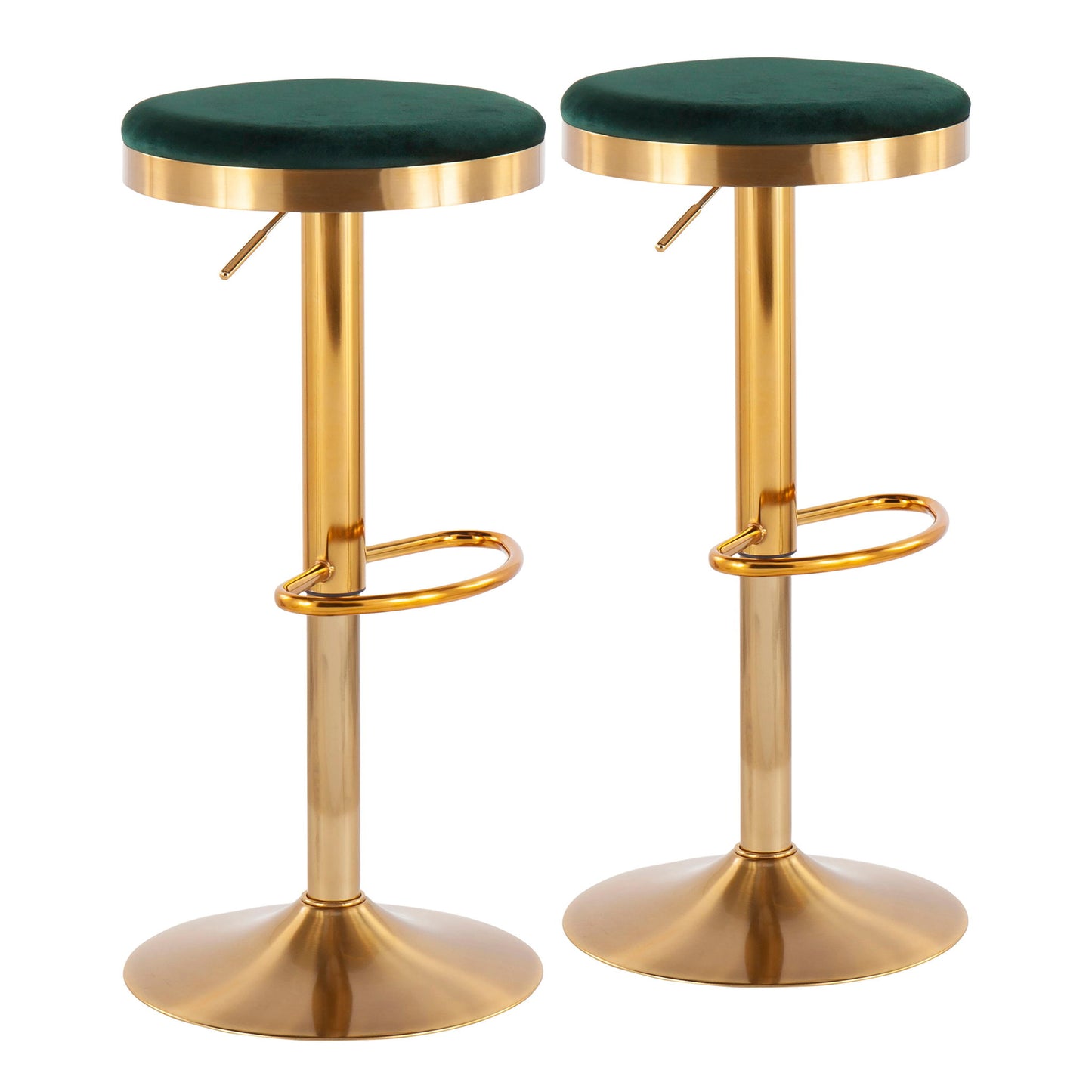 Dakota - Contemporary Upholste Adjustable Barstool (Set of 2) Lumi Source