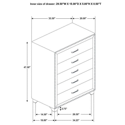 Melody - 5-Drawer Bedroom Chest CoasterEveryday