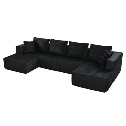 U-Shaped Modular Sectional Sofa With Double Chaise, Oversized Deep Seat For Living Room Home Essentials