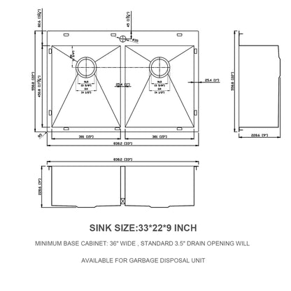 Double Bowl Drop In Sink, Stainless Steel With 50 / 50 Basins 18 Gauge - Brushed Nickel Daily Nest