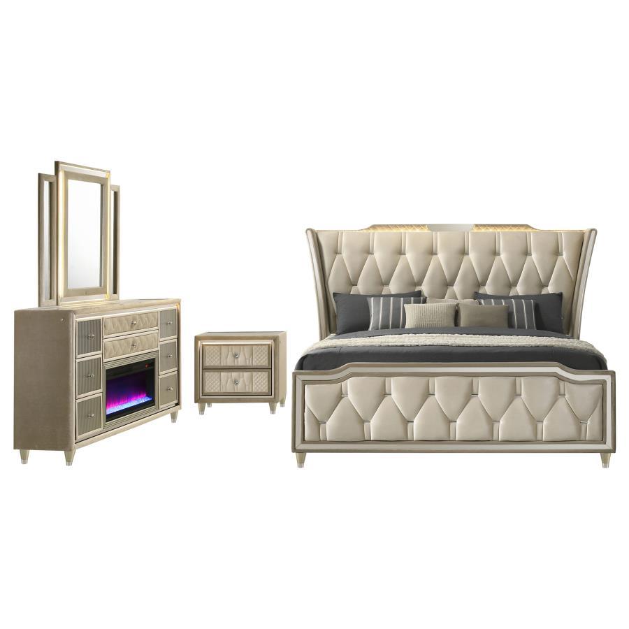 Lorient - Bedroom Set With LED Flame Box Dresser Coaster Fine Furniture