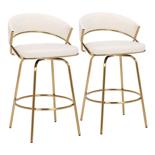 Jie - Glam Fixed Height Counter Stool (Set of 2) Lumi Source