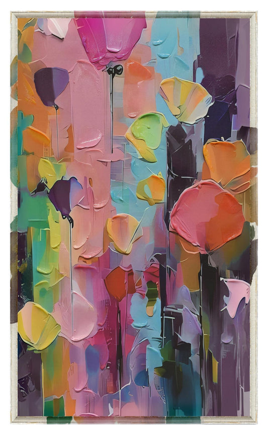 Vivid Petal Drift - 39" x 24" Framed Wall Art Classy Art