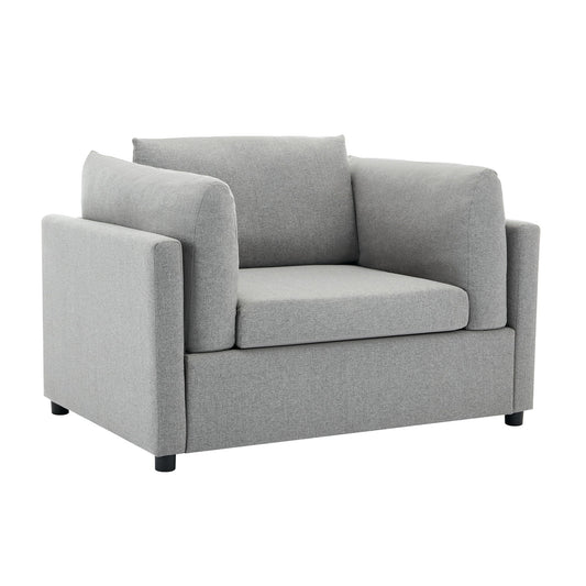 Wide Modern Oversized Armchair With Ottoman Stool, Single Sofa With Lumbar Support, Accent Chair Hearth and Haven