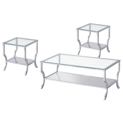 Saide - Glass Top Coffee And End Table Set Coaster Fine Furniture