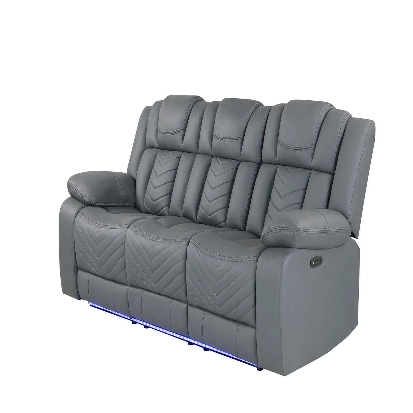 Raize - 10 Power Reclining Sofa With DDT, WC And LED - Gray Global Furniture USA