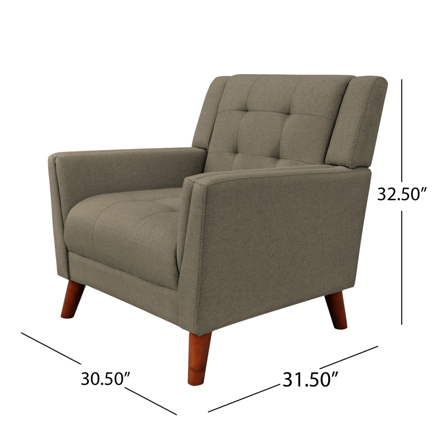 Luminaesque - Fabric Upholstered Armchair With Tufted Back Noble House